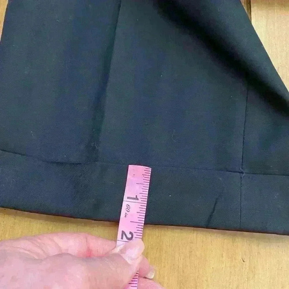 Ralph Ralph Lauren Womens Wool Black Pleated Cuff  lack Label Pants 33” x 29” - Picture 8 of 10